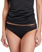 Plus Size Mesh Solids Hipster Swim Bikini Bottom