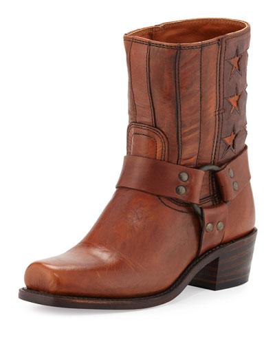 Harness Americana Star Leather Boot, Tan
