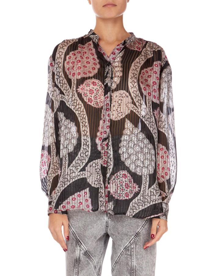 Daws Long-sleeve Summer-night Print Blouse