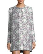 Snap-front Jacquard Metallic