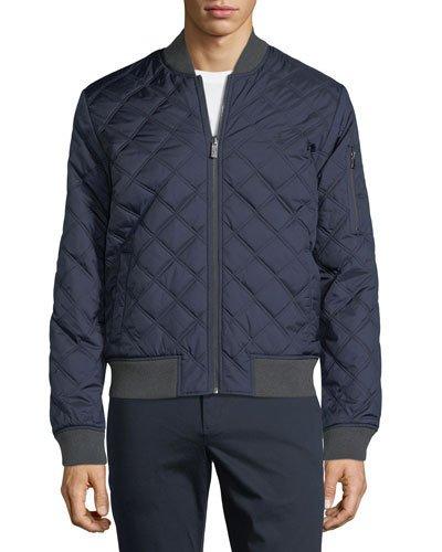 Reversible Diamond-quilted Baseball Jacket