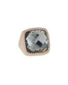 18k Rose Gold Prasiolite & Diamond Cushion Ring