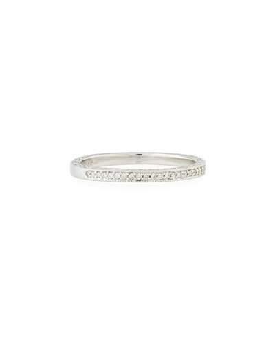 18k White Gold Thin Diamond Eternity Band,