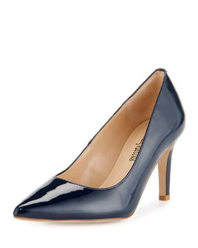 Cissy Patent Leather Pointed-toe Pump, Navy