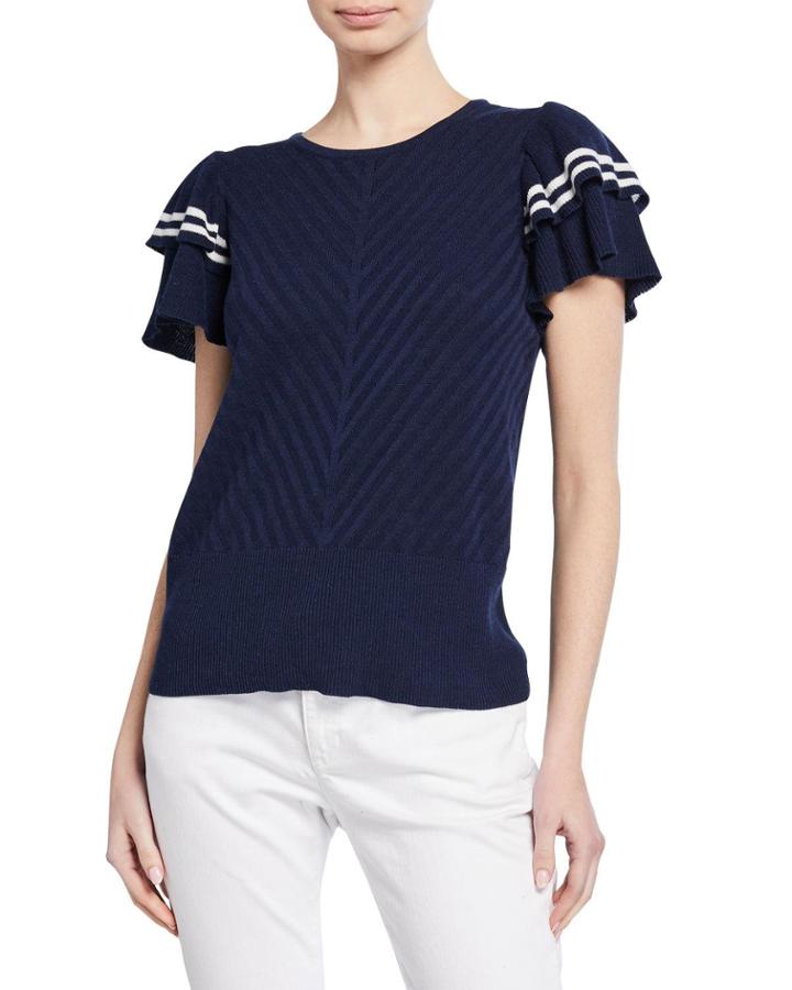 Striped-sleeve Ribbed