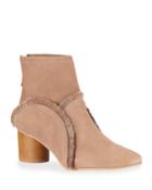 Ingrid Suede Fringe Ankle Booties