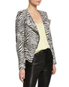 Celine Zebra Print Leather Cardi-style Jacket