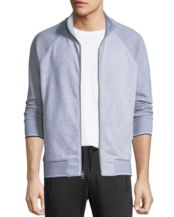 Men's Textured Zip-front Raglan Jacket