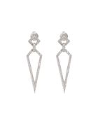 18k White Gold Diamond Stiletto Drop Earrings