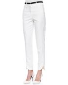 Slim Striped-waist Cotton Pants