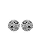 18k White Gold Diamond Domed Earrings