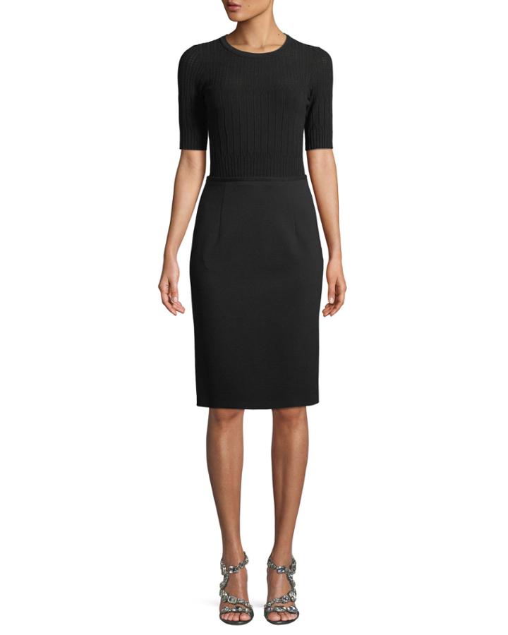 Short-sleeve Knit Top Jersey Bottom Dress