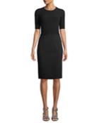 Short-sleeve Knit Top Jersey Bottom Dress