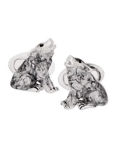 Howling Wolf Gray Enamel Cuff