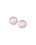 6mm Simulated Pearl Stud Earrings, Pink