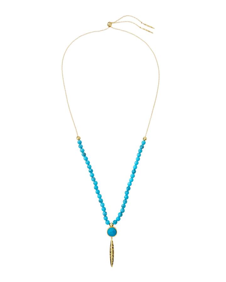 Gypset Adjustable Turquoise Beaded Dagger Necklace