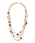 Long Triple-row Beaded Amazonite & Pearl Necklace