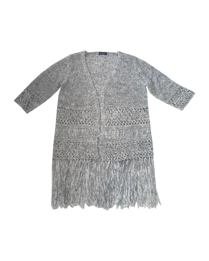Crochet Fringe Short Sleeve Cardigan