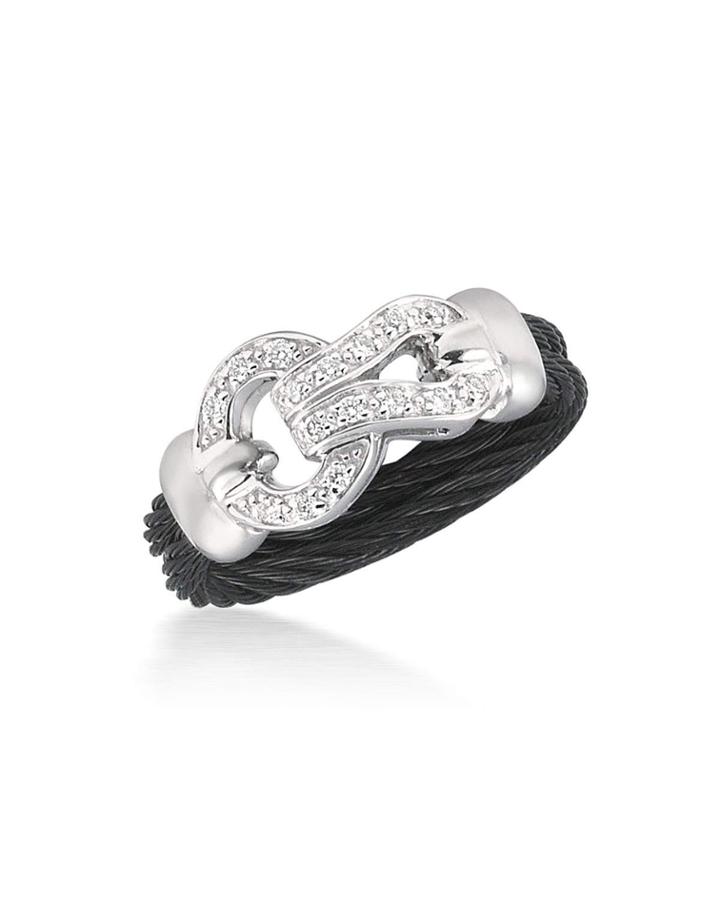 18k Diamond Loop Cable Ring,