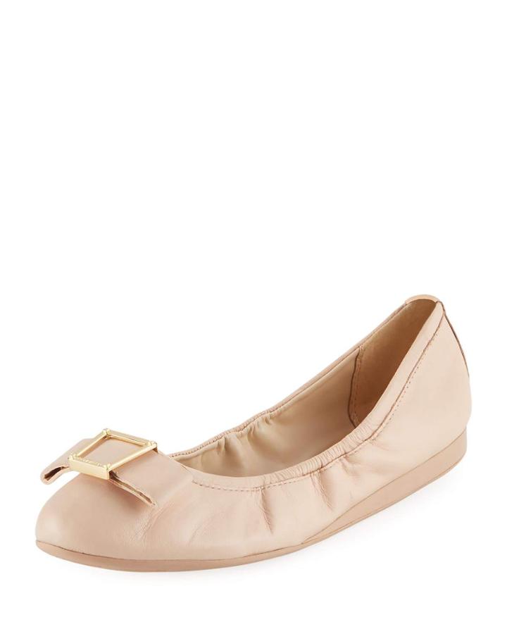 Emory Bow Ballerina Flat, Nude