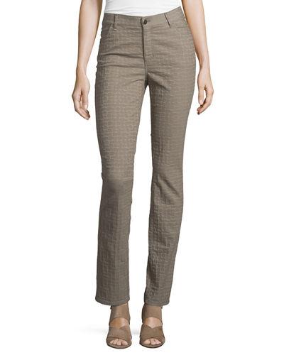 Thompson Crocodile-jacquard Pants