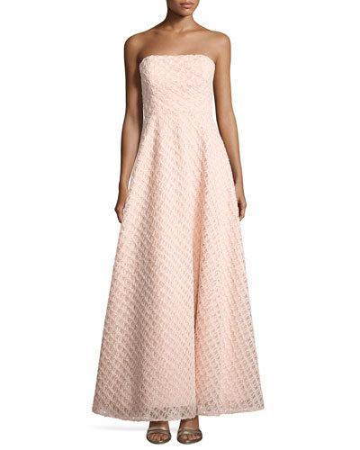 Strapless Gown W/ Bustle, Blush