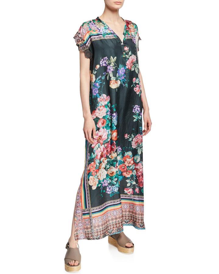 Bethia Floral-print V-neck Short-sleeve Dress With