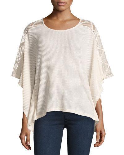 Shoulder Trim Tunic, Cream