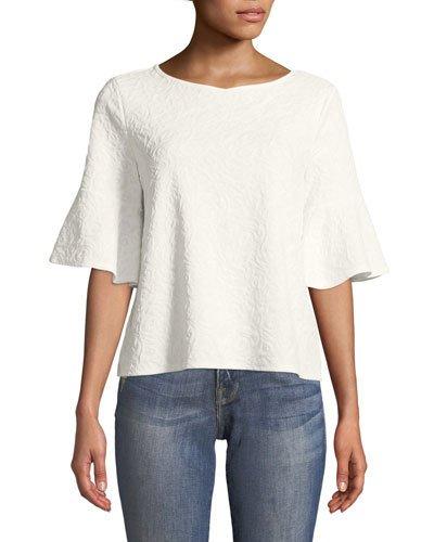 3/4 Bell-sleeve Paisley Blouse