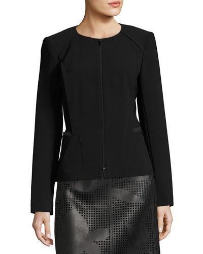 Shawna Laser-cut Jacket, Black