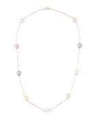 14k Multicolored Akoya Pearl Station Necklace,
