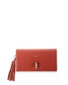 Elsa Leather Clutch Bag, Rust