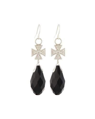 Laguna Sapphire & Quartz Maltese Cross Earring Charms