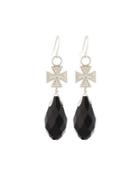 Laguna Sapphire & Quartz Maltese Cross Earring Charms