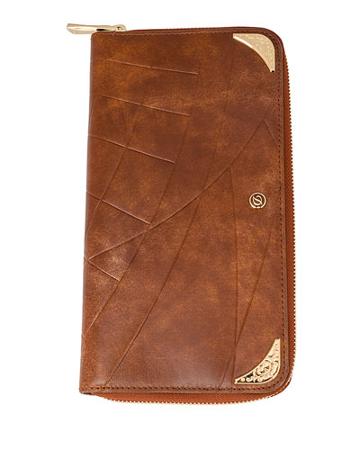 Shoot The Moon Zip-around Wallet, Brown