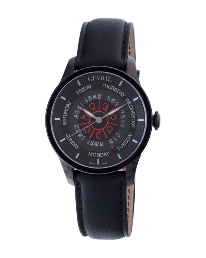 Men's Automatic-self-wind Columbus Circle Black Leather