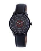Men's Automatic-self-wind Columbus Circle Black Leather