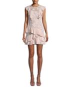 Gabriel Floral-lace Combo Dress With Ruffled Frills