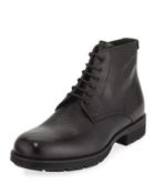 Harvey Tumbled Lace-up Boot, Black