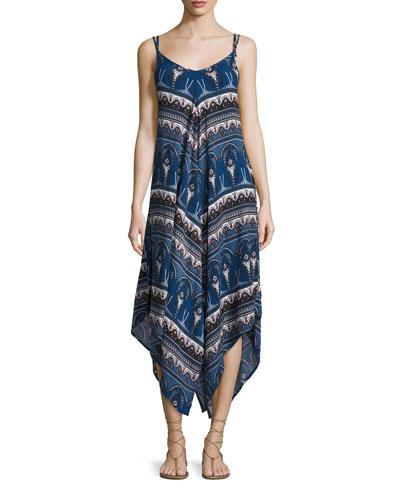 Paisley-print Maxi Dress, Blue