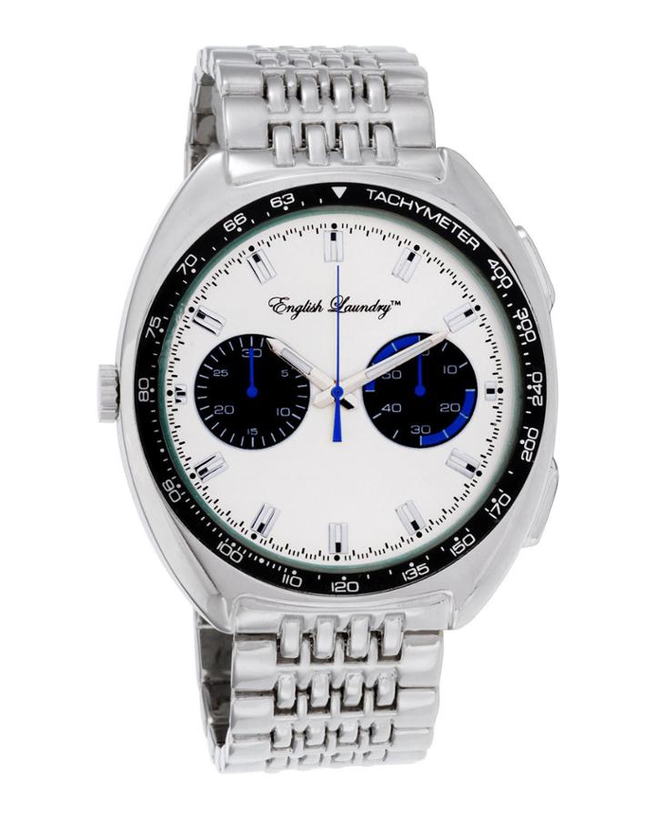 Men's 45mm Bracelet Watch W/ Tachymeter