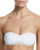 Stella Iconic Colorblock Bandeau Swim Top, Black/stone/white