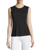 Open-back Sleeveless Tee, Black