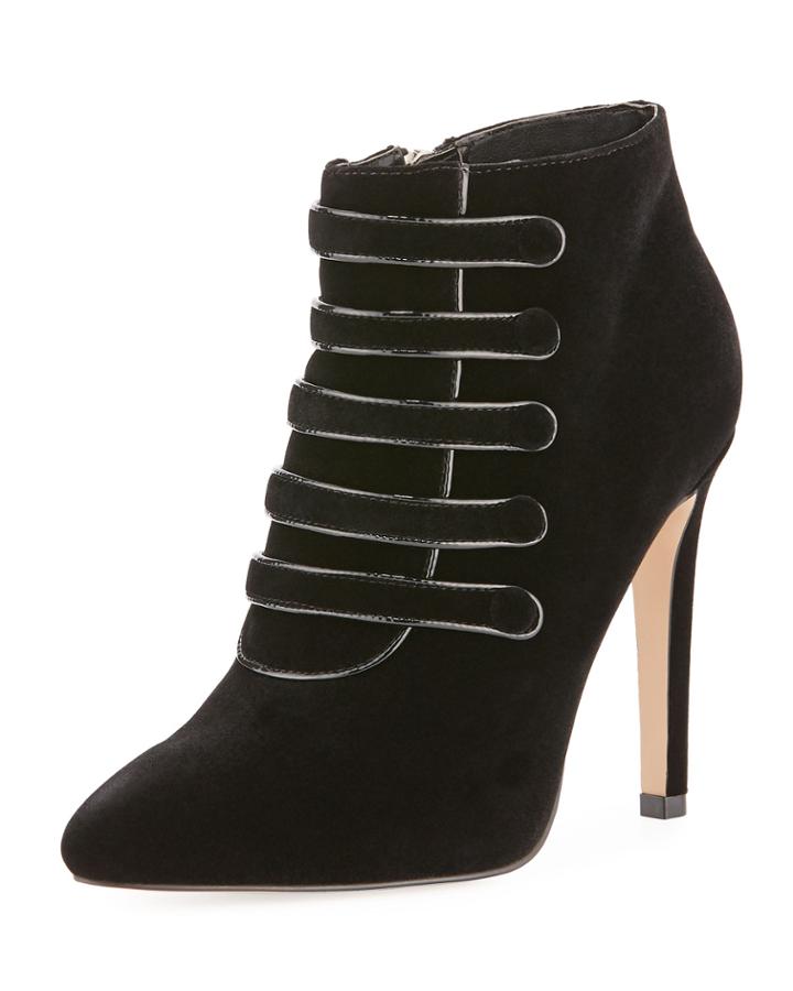 Morris Velvet High Booties, Black