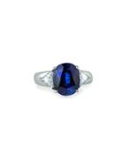 Wide Mixed-cut Crystal Cocktail Ring, Blue