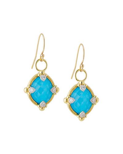 Lisse 18k Turquoise & Moonstone Doublet Dangle & Drop Earrings