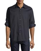 Men's Slim Fit Regular Finish Wear It Out Dobby Dot