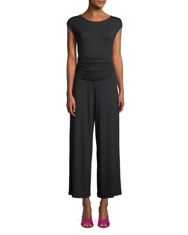 Cap-sleeve Wide-leg Jumpsuit