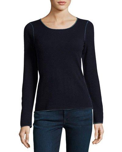 Piped Cashmere Pullover