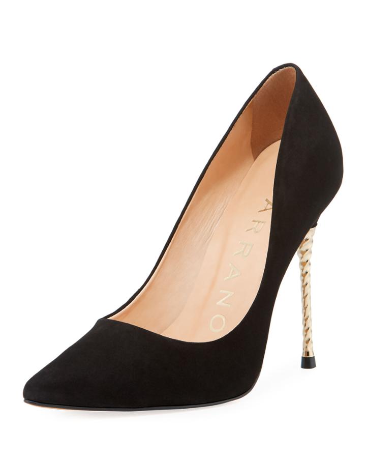 Theodora Metal-heel Nubuck Pumps